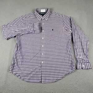 Ralph Lauren Shirt Mens XL Purple Check Pony Casual Button Up Long Sleeve *